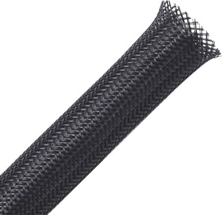 1/2 inch PET Expandable Braided Sleeving – Black (1 Meter)